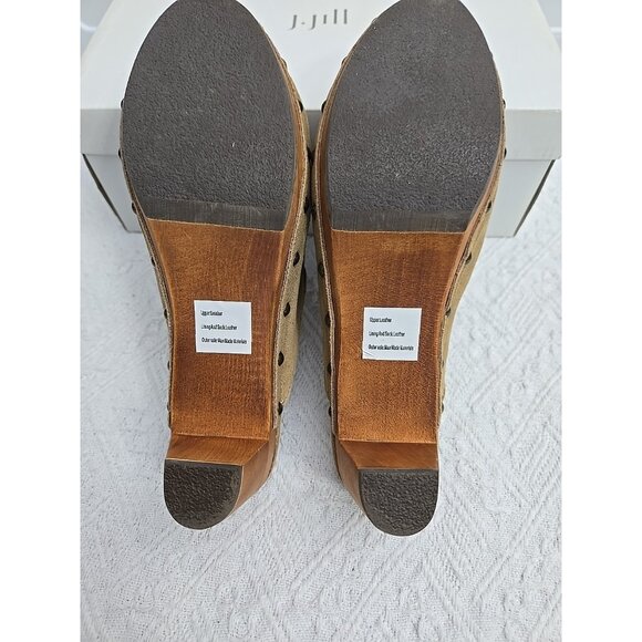 J JILL Womens Sz 7 Tan Suede Tassel Studded Suede Leather Mules NEW - Picture 10 of 12